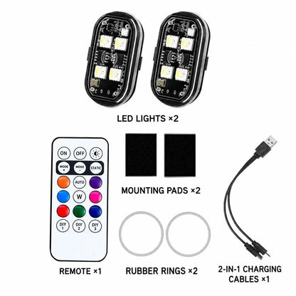 Wireless RGB LED Car Interior Ambient Light Kit