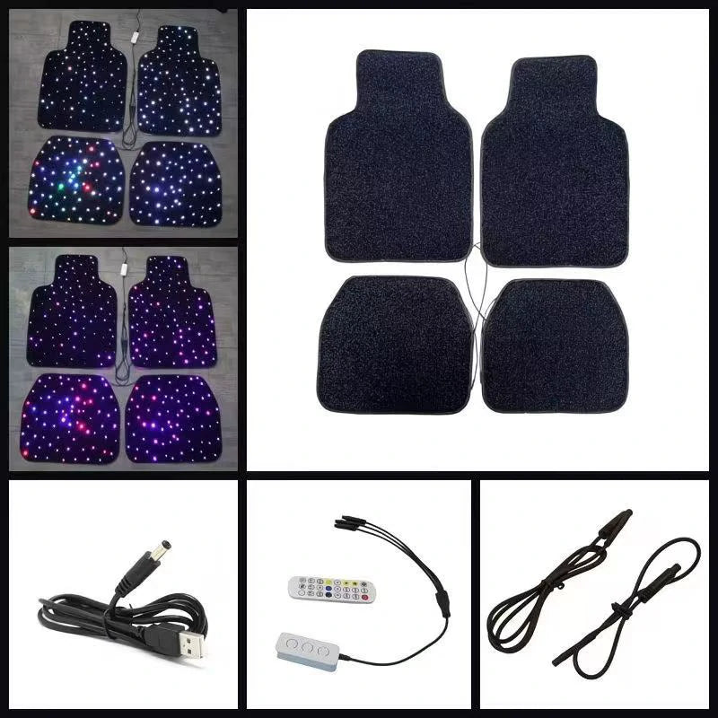 Starry Sky LED Car Floor Mat Set