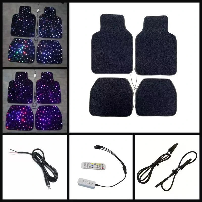 Starry Sky LED Car Floor Mat Set