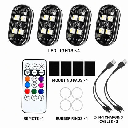 Wireless RGB LED Car Interior Ambient Light Kit