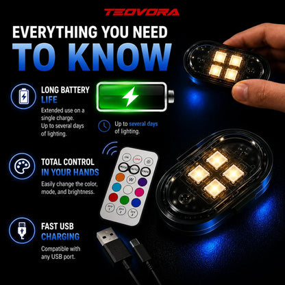 Wireless RGB LED Car Interior Ambient Light Kit