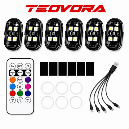 Wireless RGB LED Car Interior Ambient Light Kit
