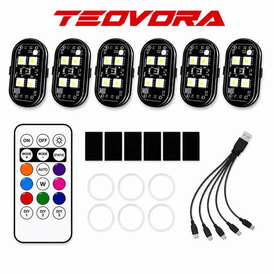 Wireless RGB LED Car Interior Ambient Light Kit