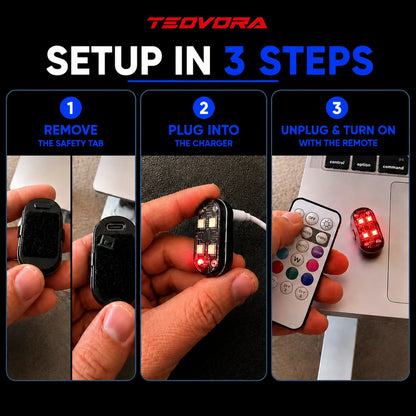 Wireless RGB LED Car Interior Ambient Light Kit